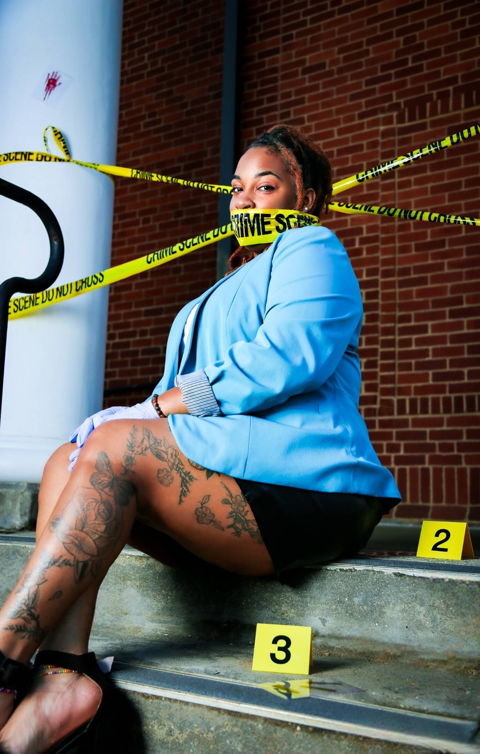 Creative crime scene portrait