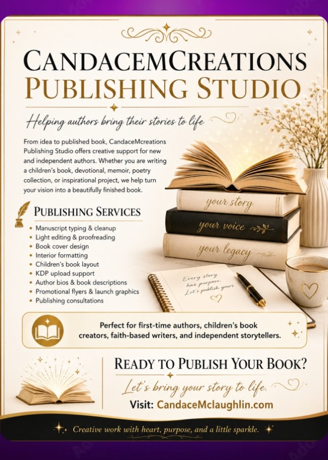CandaceMCreations Publishing Studio services flyer